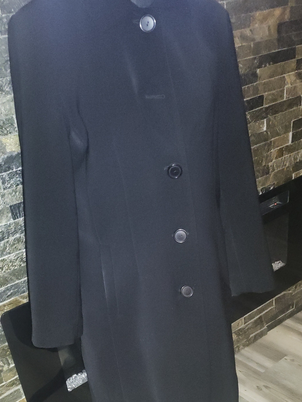 Worthington Classic Women's Black Button-Front Coat With Detachable Lining Size